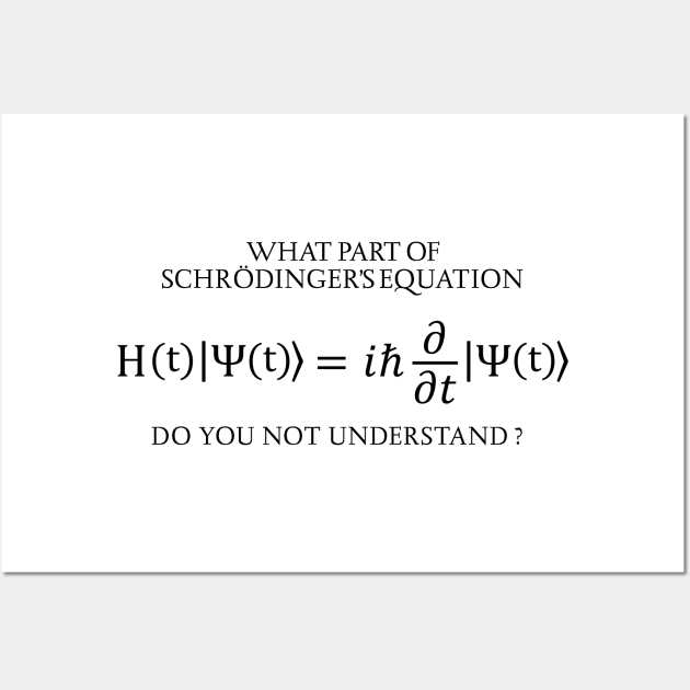 the Schrödinger Equation Wall Art by ScienceCorner